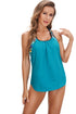 Splicing Scoop Neck Tankini Swimsuit